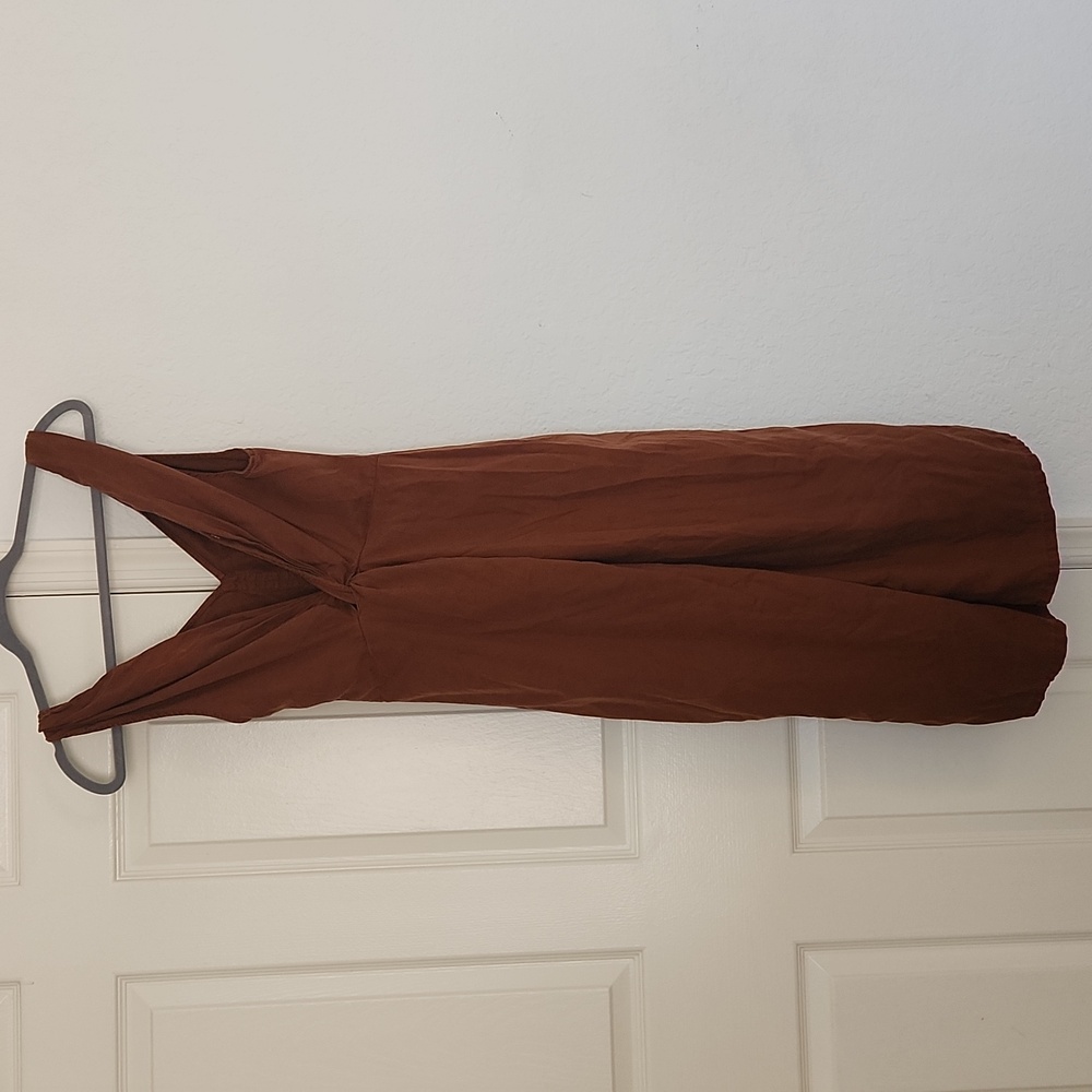 Zara Brown Linen Retro Inspired Dress. Sz Small - Picture 7 of 9
